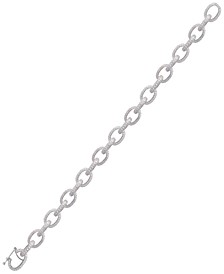 Sterling Silver Crystal Cable Chain Bracelet