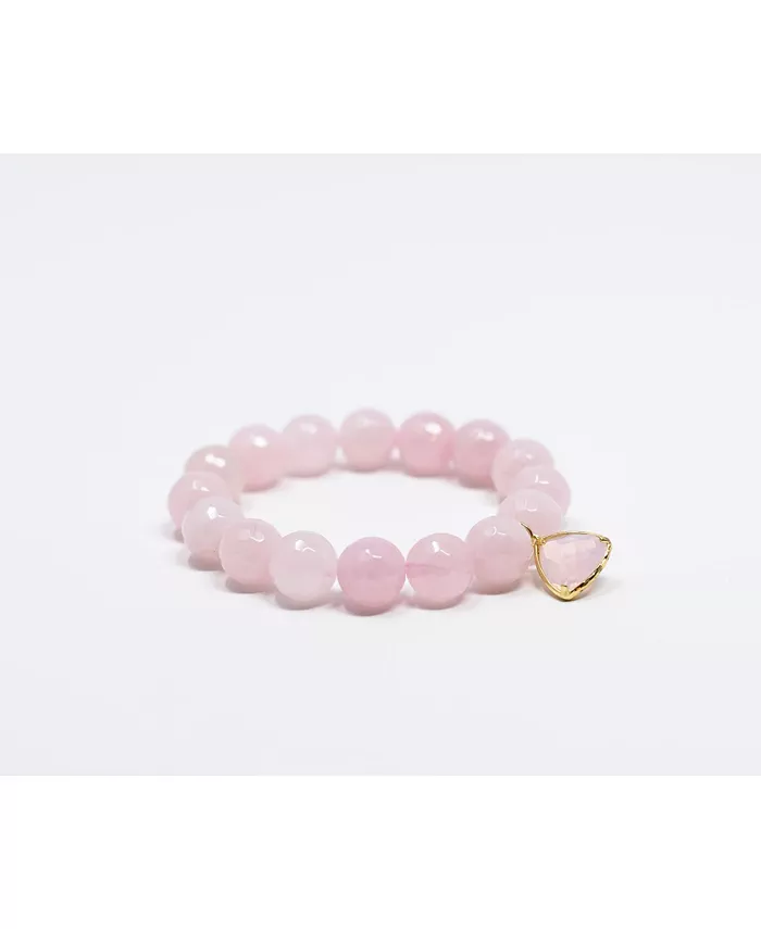 macys.com | Katie's Cottage Barn Faceted Rose Quartz Gemstone with Blush Pink Crystal Pendant Bracelet