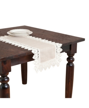 Saro Lifestyle Lace Trimmed Table Linens, 16" x 36"