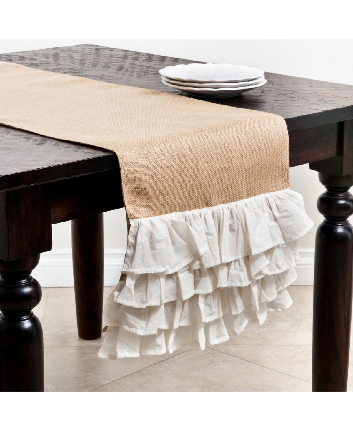 UPC 789323267542 product image for Saro Lifestyle Ruffle Design Jute Table Runner, 16