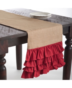 Saro Lifestyle Ruffle Design Jute Table Runner 16