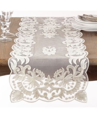 Embroidered Flourishes Table Runner