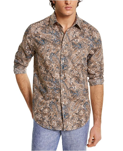 Tasso Elba Men S Stretch Paisley Print Shirt Created For Macy S