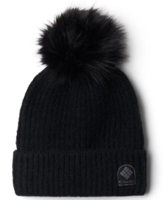 Bonnet Femme Noir à Pompon Riah Fashion - Mélange Avec Reflets - Automne/Hiver