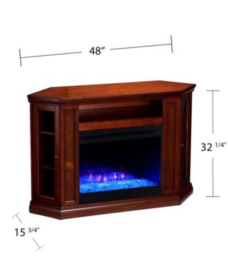 Stonington Color Changing Corner Convertible Electric Fireplace with Storage