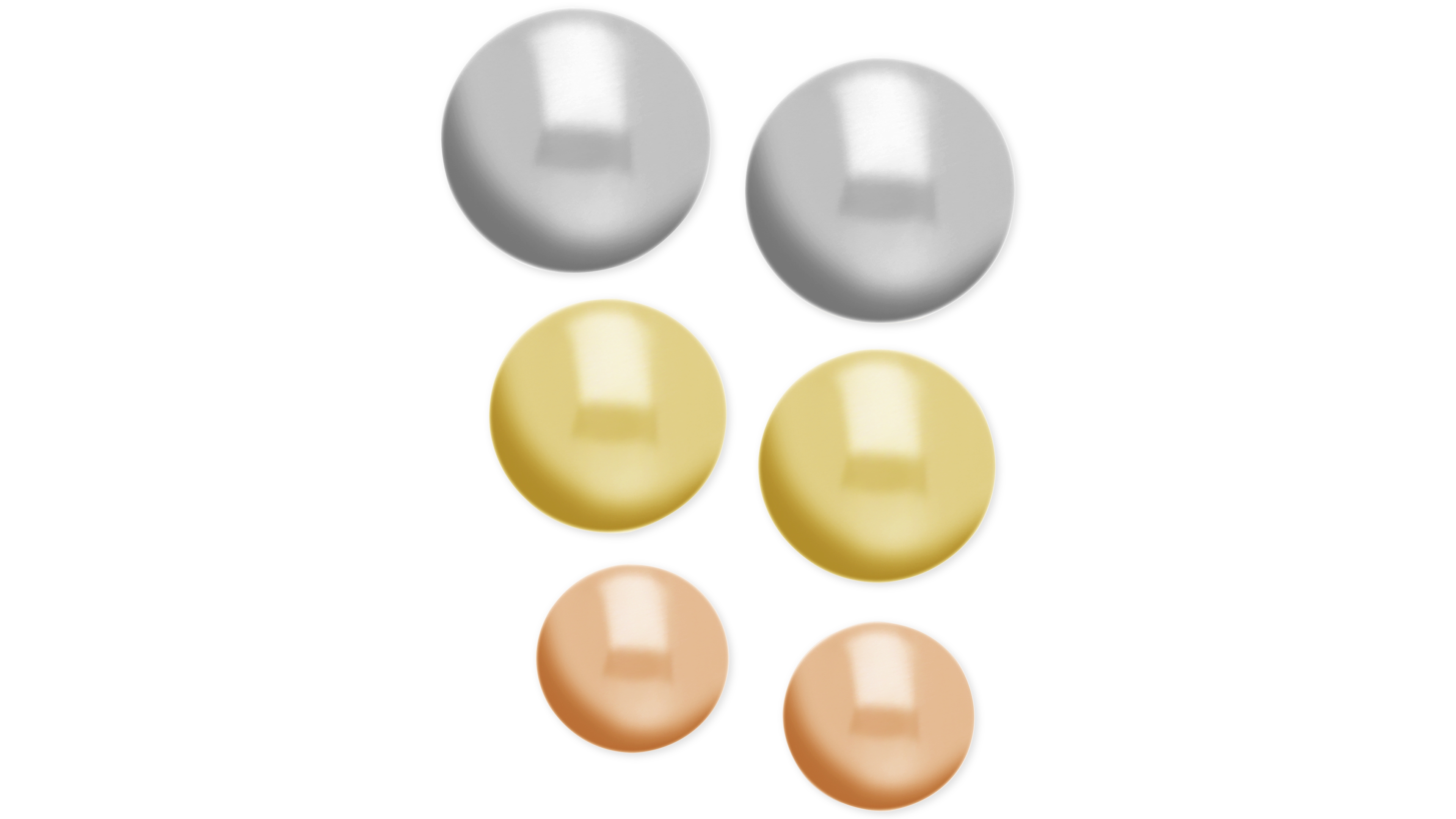 And Now This Tri-Tone 3-Pc. Set Ball Stud Silver Plate Earrings