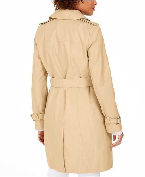 Michael Kors Petite Belted Hooded Trench Coat & Reviews - Coats - Women ...
