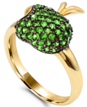image of Tsavorite (1-1/4 ct. t.w.) and Yellow Sapphire (1/10 ct. t.w.) Apple Ring in 14K Gold