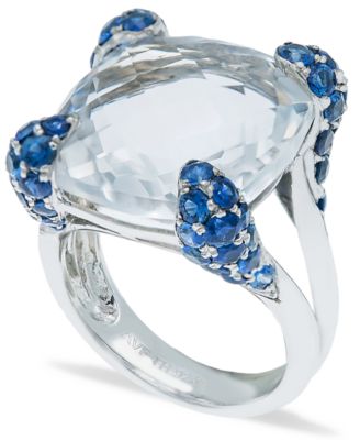Macy's - White Quartz (14-1/2ct) Blue Sapphire (2-1/4 ct. t.w.) Ring in Sterling Silver