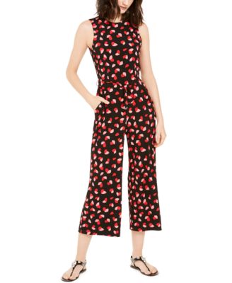 Michael Kors - Printed Sleeveless Cropped Jumpsuit