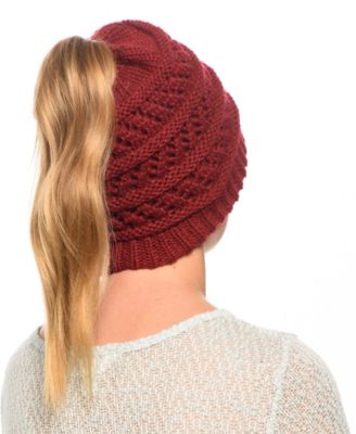 Messy Bun Ponytail Crochet Beanie