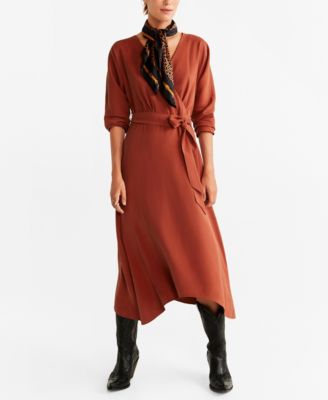 mango bow wrap dress