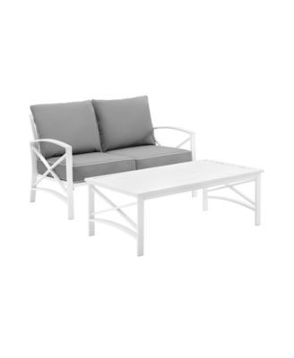 Crosley Kaplan 2 Piece Outdoor Seating Set With Cushions- Loveseat And ...