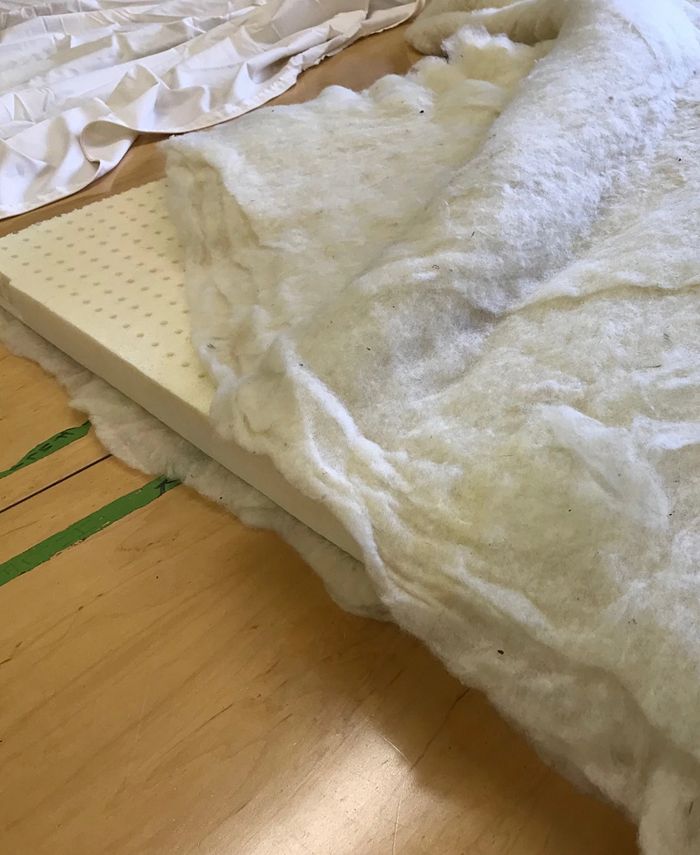 Holy Lamb Organics Natural Wool & Latex Mattress Topper Encased in