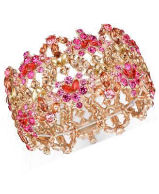 INC International Concepts - Rose Gold-Tone Multi-Stone Stretch Bracelet