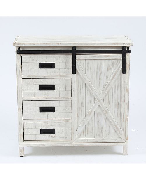 Luxen Home Wood Farmhouse Storage Cabinet Reviews Furniture Macy S
