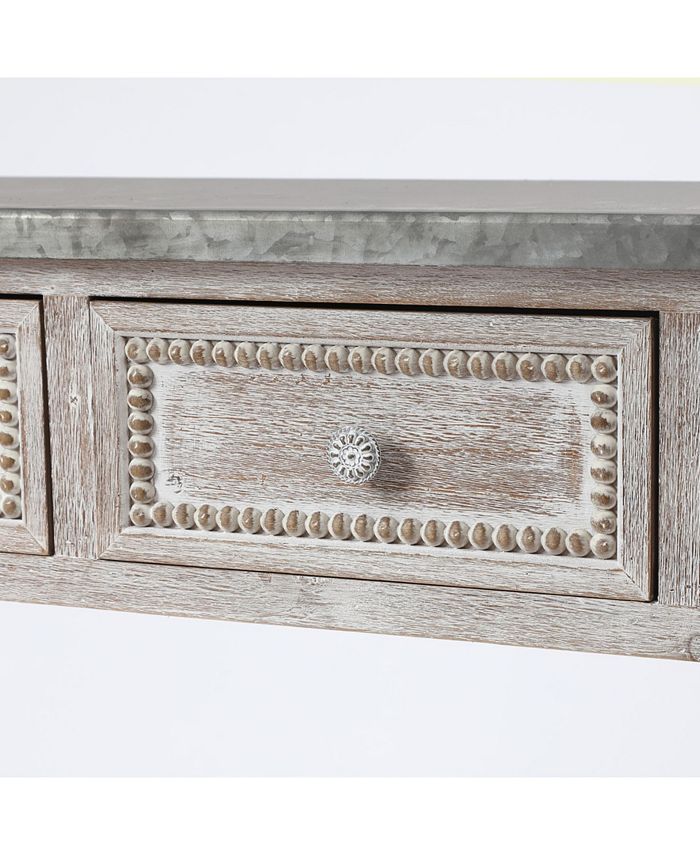 Luxen Home Wood And Metal Farmhouse Distressed Console Table Macy's