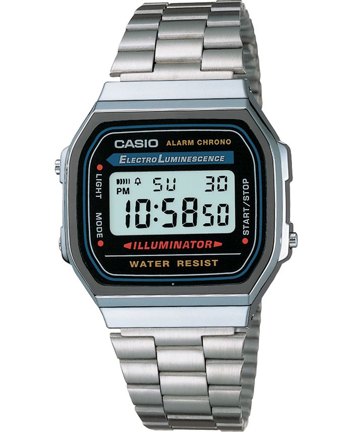Casio Unisex Digital Stainless Steel Bracelet Watch 32mm - Macy's
