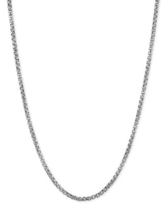 Rounded Box Link Chain Necklace 18 22 In Sterling Silver Or 18k Gold Plated Over Sterling Silver