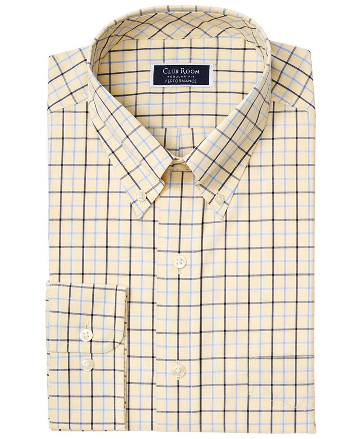 Club Room Men's Classic/Regular Fit Stretch Double Tattersall Dress