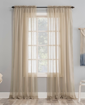 No. 918 Sheer Voile Rod Pocket Top Curtain Panel, 59" X 95" In Oatmeal