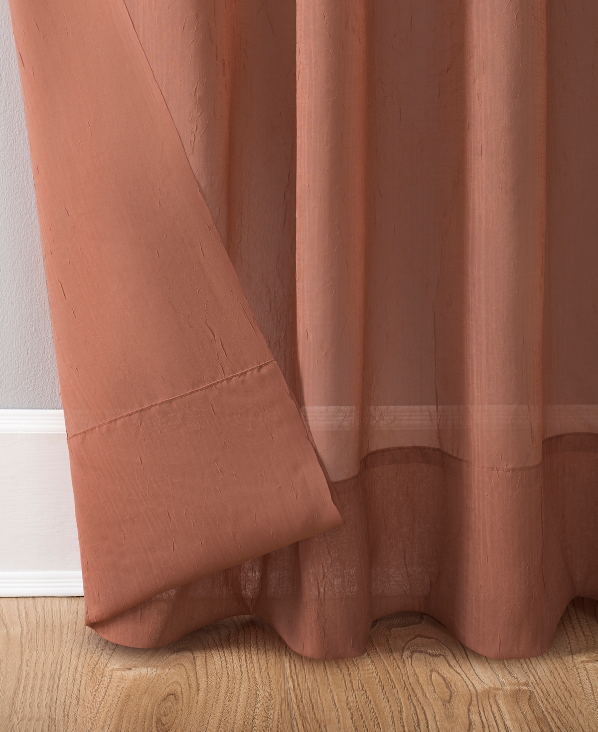 Crushed Sheer Voile Rod Pocket Curtain Panel