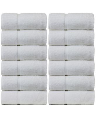 Luxury Hotel And Spa Towel Turkish Cotton Washcloths-Gray-Dobby Border-Set of 12