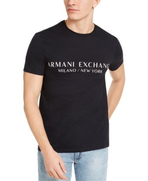 Ax Armani Exchange A X Armani Exchange Men's Milano New York Logo Graphic T-shirt In Navy