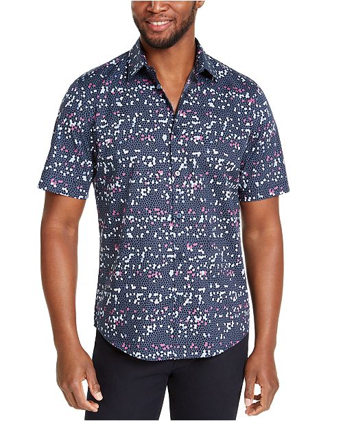 Alfani Men S Stretch Printed Shirt Created For Macy S Reviews