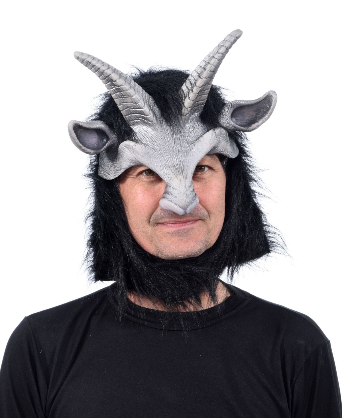 Zagone Studios Cute Black Satyr Headpiece Latex Adult Costume Mask One Size In Multi