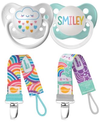Ulubulu Rainbow Collection Rainbow Cloud and Smiley Pacifiers with ...