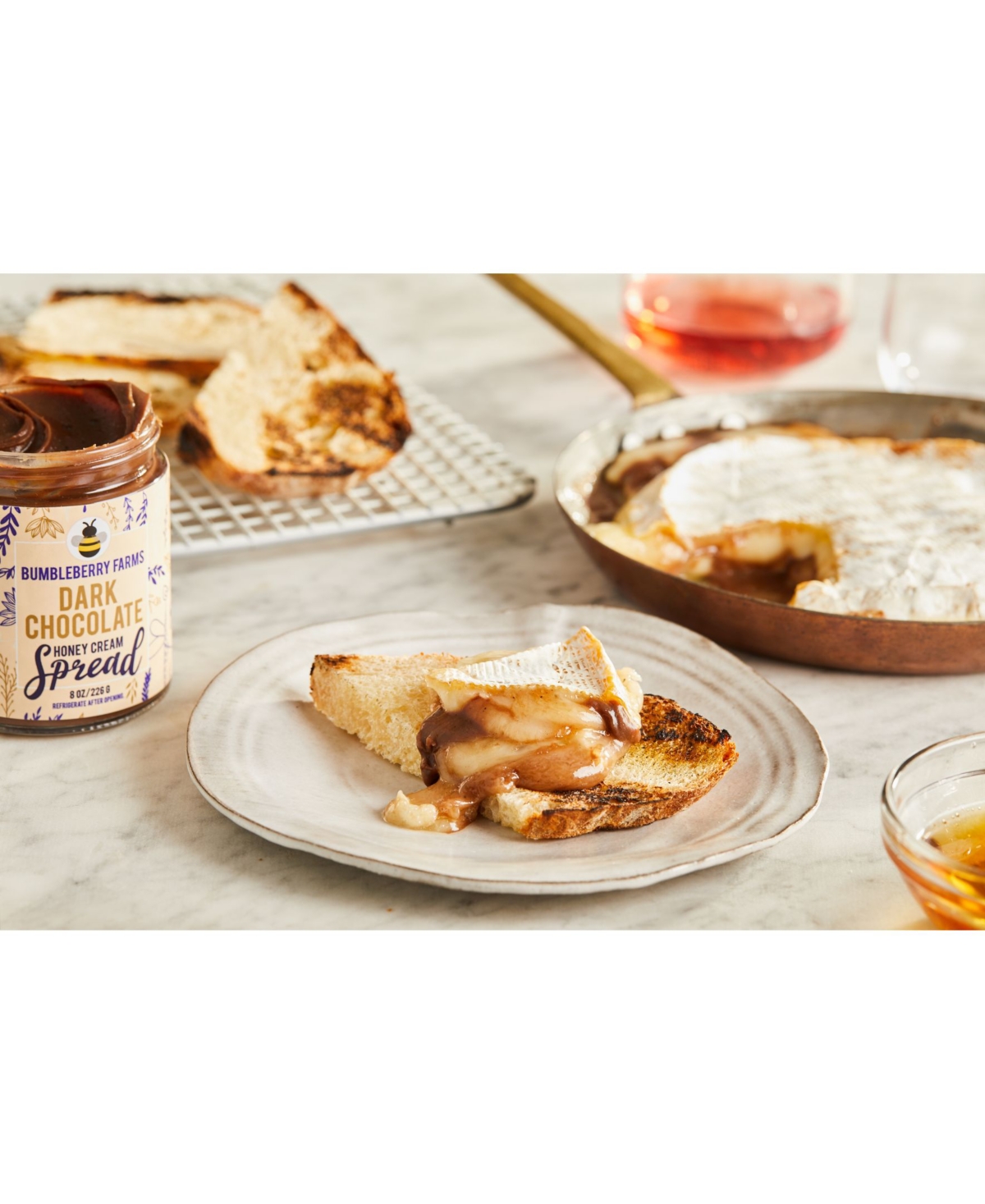 Bumbleberry Farms Dark Chocolate Honey Cream Spread Set of 2