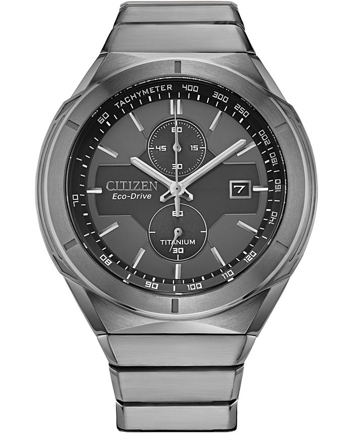 citizen men's silver titanium bracelet watch