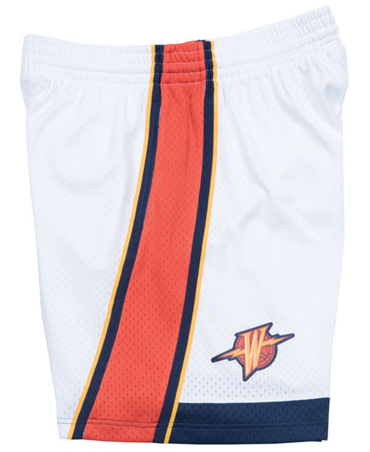 Mitchell & Ness Men's Golden State Warriors Swingman Shorts In White,orange,navy