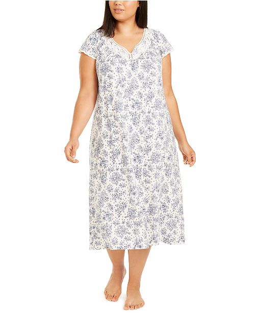 Charter Club Plus Size Floral Print Nightgown Robe Created For