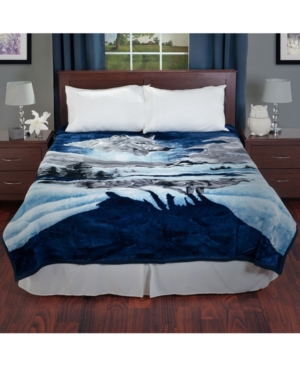 Baldwin Home Wolf Heavy Thick Plush Mink Blanket Bedding In Multi