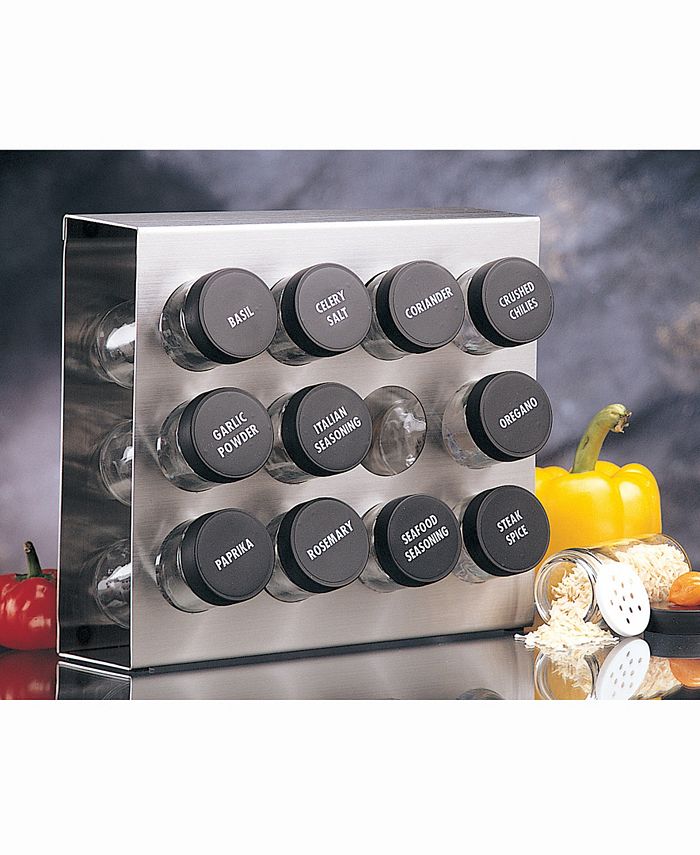 Metálla™ 12 Bottle Stainless Steel Spice Rack - Prodyne