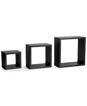 Melannco Home Decor, Set of 3 Espresso Square Wall Shelves