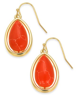 Alfani - Gold-Tone Stone Drop Earrings