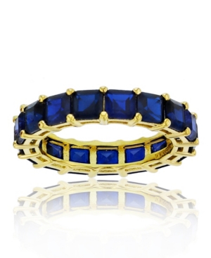image of Cubic Zirconia Eternity Band in 14k Yellow Gold Plated Plated Sterling Silver