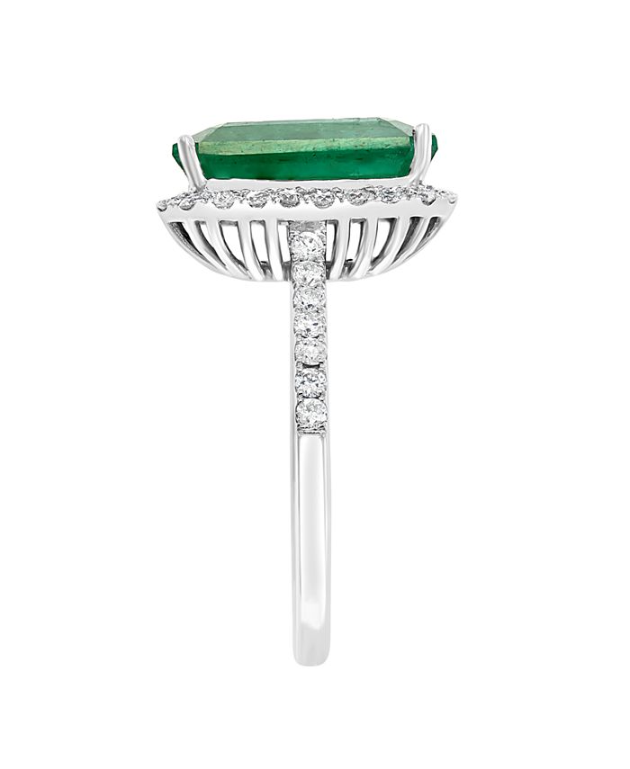 EFFY Collection - EFFY&reg; Emerald (4 7/8 ct. t.w.) and Diamond (1/2 ct. t.w.) Ring in 14k White Gold