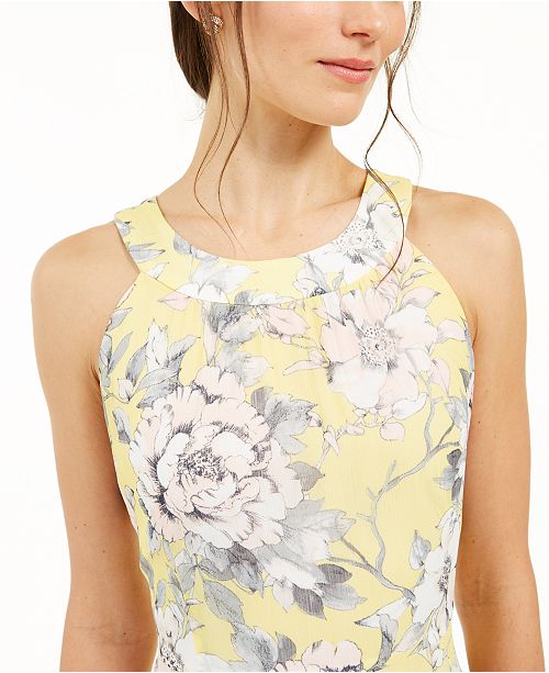 Tommy Hilfiger Womens Floral Print Halter Midi Dress Pink Size 6 main image 0