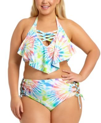 flounce plus size bikini top