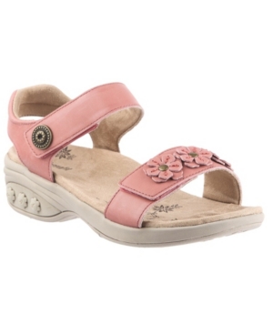 image of Therafit Shoe Sydney Adjustable Floral Leather Sandal Women-s Shoes