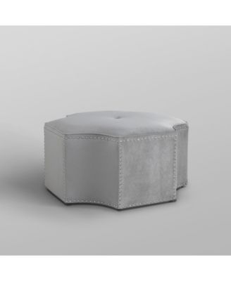 Fiorella Upholstered Octagon Cocktail Ottoman with Nailhead Trim