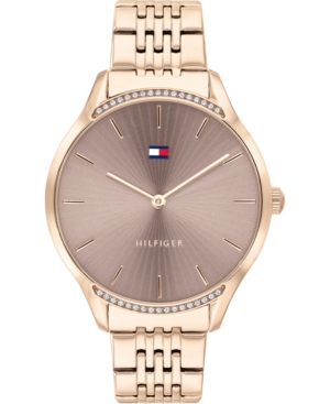 image of Tommy Hilfiger Women-s Rose Gold-Tone Stainless Steel Bracelet Watch 36mm