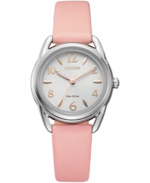 CITIZEN DRIVE FROM CITIZEN ECO-DRIVE WOMEN'S BLUSH LEATHER STRAP WATCH 30MM