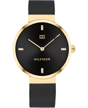 image of Tommy Hilfiger Women-s Black Stainless Steel Mesh Bracelet Watch 35mm