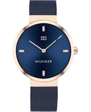 image of Tommy Hilfiger Women-s Blue Stainless Steel Mesh Bracelet Watch 35mm