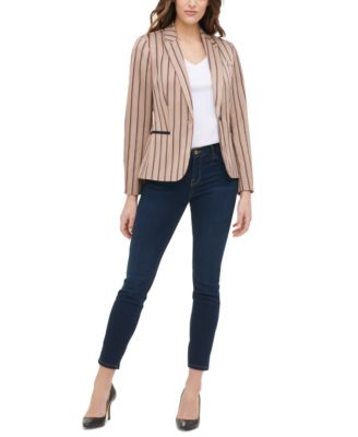 Tommy Hilfiger Striped Elbow Patch Blazer